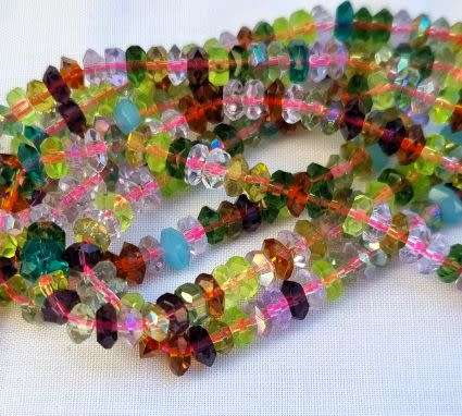 *Clearance Sale*1 Strand x (+/- 6x3mm) Mixed / Faceted  Glass Beads +/- 125pcs