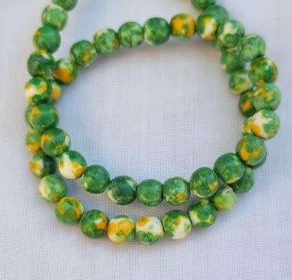 *Clearance Sale*20pc x 6mm Green/ Yellow / White  / Multi Color/ Dyed / Synthetic Jade / Round Beads