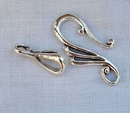 Tibetan Style Silver Tone Clasp   25mm