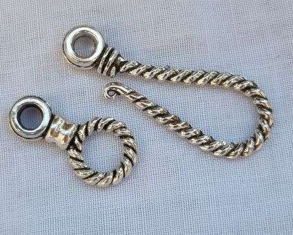 Tibetan Style Silver Tone Rope Detail Clasp   39mm