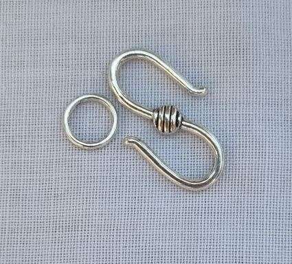 Tibetan Style Silver Tone S  Clasp   19.5mm - Jump ring 7mm