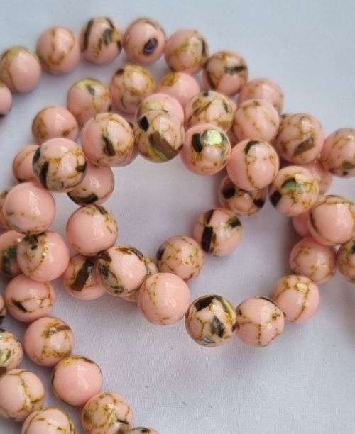 10pc x 8mm Synthetic Turquoise & Shell Beads / Pink / Multi Color