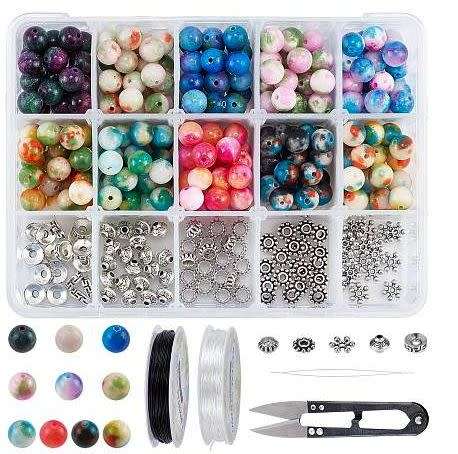 ^^Beading Kit^^  Natural White Jade / Dyed / Beads & Findings