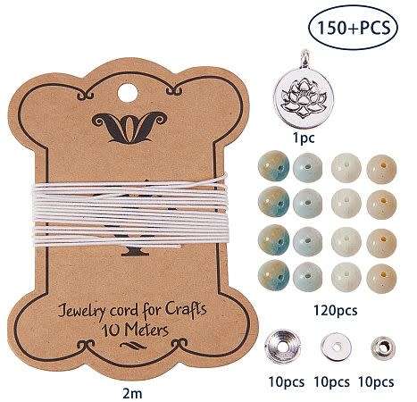 ***DIY***Natural Amazonite Beads / Tibetan Style Spacers  /Bracelet Making Kit