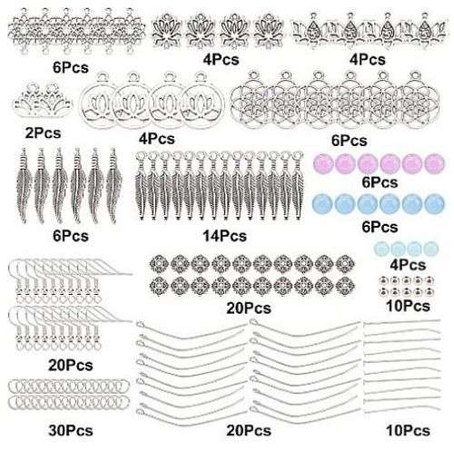 ***DIY*** 10 Pairs/ Imitation Jade Beads/ Flower Of Life /Earing Making Kit