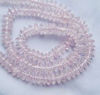 *Clearance Sale*1 Strand   (6x3mm)  Pink /  Crackle / Disc/ Glass Beads (+/- 140pcs)
