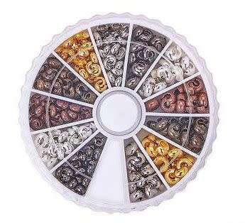 420 pcs (3&4mm) Brass / Crimp Covers / 6 Colors