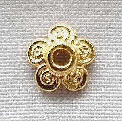 10pc x 7mm / 18K Gold Plated /  Tibetan Style  Bead Caps