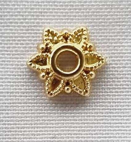 10pc x 7.5mm / 18K Gold Plated /  Tibetan Style  Bead Caps