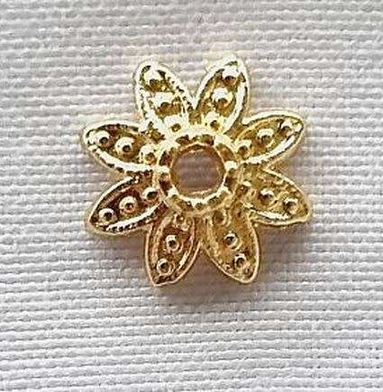 10pc x 8.5mm / 18K Gold Plated /  Tibetan Style  Bead Caps