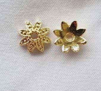 10pc x 8.5mm / 18K Gold Plated /  Tibetan Style  Bead Caps