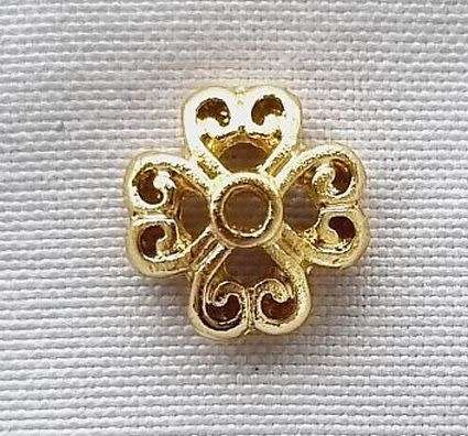 10pc x 8.5mm / 18K Gold Plated /  Tibetan Style  Bead Caps