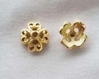 10pc x 8.5mm / 18K Gold Plated /  Tibetan Style  Bead Caps