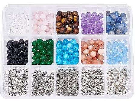 ^^Beading Kit^^  Natural / Assorted 6mm Gemstone Beads /  Findings 900+pcs