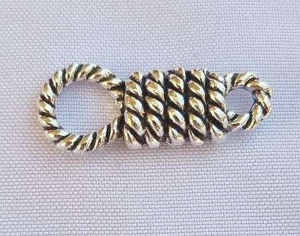 1pc x (25x10mm) Rope / Knot / Antique Silver  Tibetan Style Connector