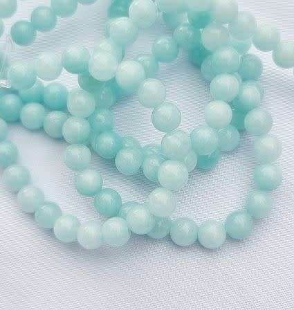 1 Strand  x 6mm  Natural  / Malaysia Jade /  Pale / Turquoise / Beads +/- 60pcs