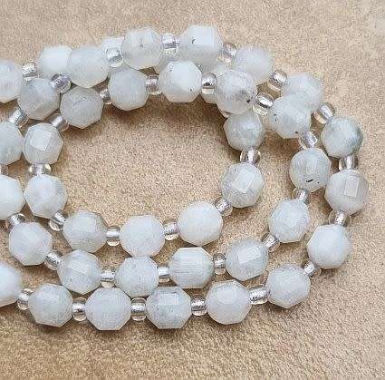 *Clearance Sale*1 Strand (+/-6x5 mm)  Natural / Moonstone/ Faceted Beads +/- 50pc