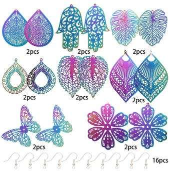 ***DIY*** 8 Pairs / Stainless Steel / Brass Pendants Earing Making Kit