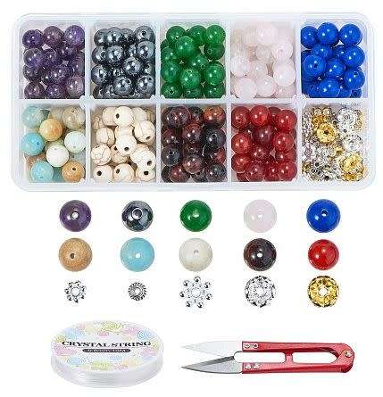 ***DIY***  / Natural / Synthetic / Gemstones / 8mm Round Beads / Findings / Kit
