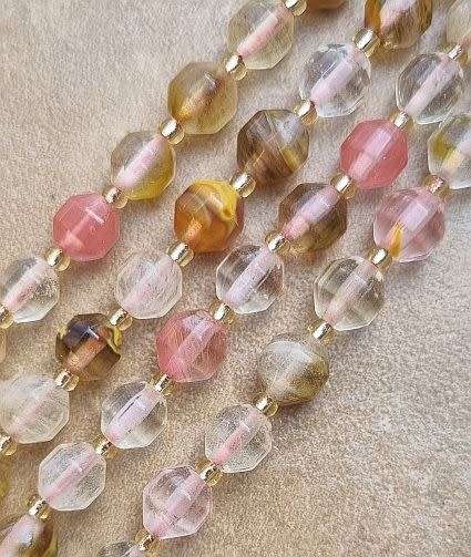 *Clearance Sale*1 Strand  (8x7mm)  Tigerskin / Faceted  Beads  +/- 36pcs