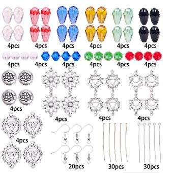 ***DIY*** 10 Pairs/ Glass  Beads/  Tibetan Style Findings /Earing Making Kit