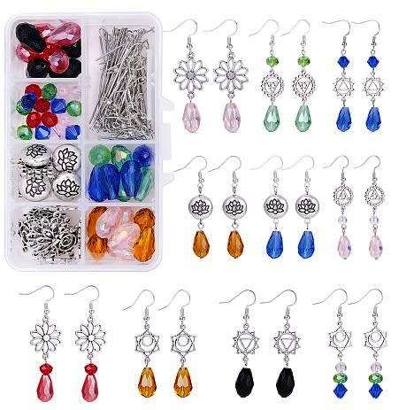 ***DIY*** 10 Pairs/ Glass  Beads/  Tibetan Style Findings /Earing Making Kit