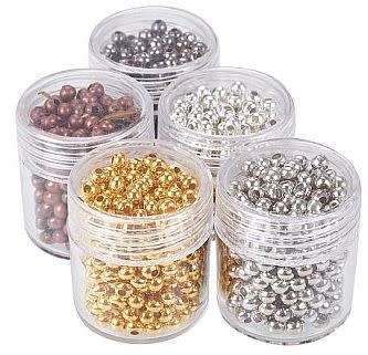 5 Colors +/- 700 pc x 4mm / Round / Iron / Spacer Beads/ +/- 140pc Per Color
