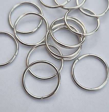 *Clearance Sale*10pc  x (16x1mm)  Silver Tone / Iron Open Jump Rings