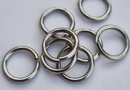 10pc  x (15x2mm) Antique Silver / Stainless Steel  Open Jump Rings