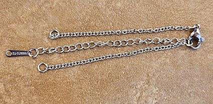 1Pc Stainless Steel /  Antique Silver Tone / Extender Chain / Lobster Clasp