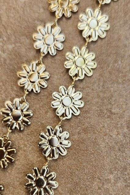 *Clearance Sale*1m  Gold Plated / Stainless Steel / Enamel / Flower Link / Chain /  Link Size 10x5mm