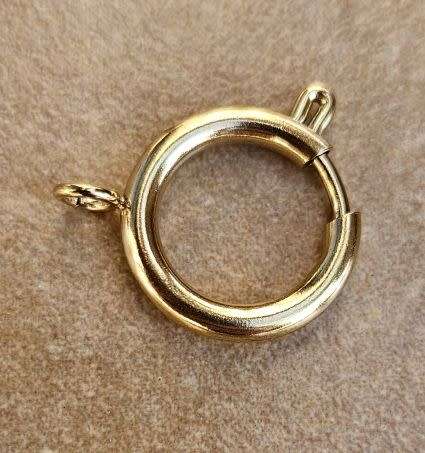 1Pc x  Stainless Steel /  Spring Ring Clasp / Gold Tone / 23mm