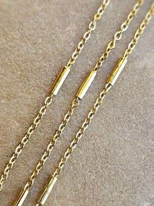 1m   Stainless Steel / Chain / Tube Link / Gold Tone