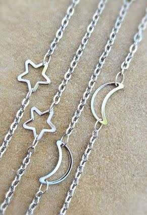 1m  Stainless Steel   / Moon / Star / Chain Link / Chain / Antique Silver