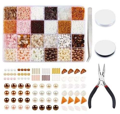 ^^Beading Kit^^  Glass Pearls / Gemstone Chips / Glass Seed Beads /  Tools
