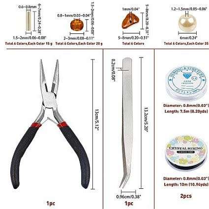 ^^Beading Kit^^  Glass Pearls / Gemstone Chips / Glass Seed Beads /  Tools