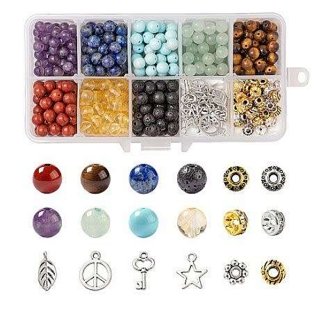 ^^Beading Kit^^  560Pcs  Gemstone Beads Chakra Yoga Healing Stone / Finding Kit