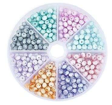 *Clearance Sale* 400pc x 6mm / 8 Colors /  Rondelle Marble / Painted / Faceted