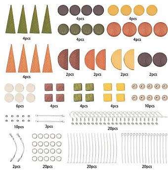 ***DIY*** 10 Pairs / Wood Pendants /  Brass Findings / Silver Tone / Earing Making Kit