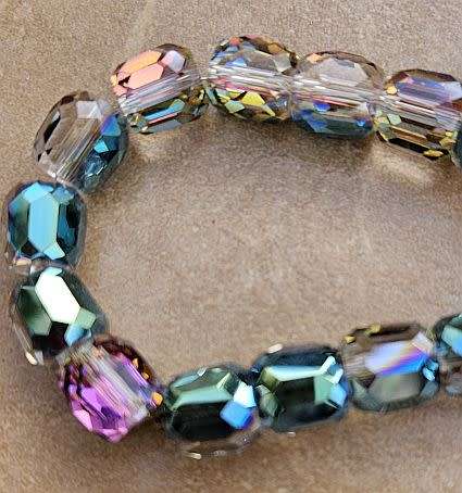 10pc  (10mm)  Green / Pink  / Yellow / Barrel  / Faceted Electroplate  Glass Beads