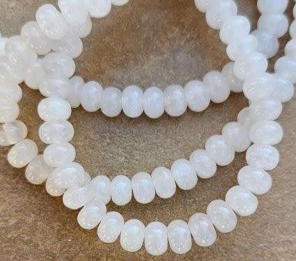 1 Strand  x (+/-6 x4mm)  Natural  / White Jade /  Rondelle Beads +/- 90pcs