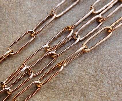 *Clearance Sale*1m  Stainless Steel / Ion Plating / Rose Gold Tone / Paperclip Links / Chain /  Link