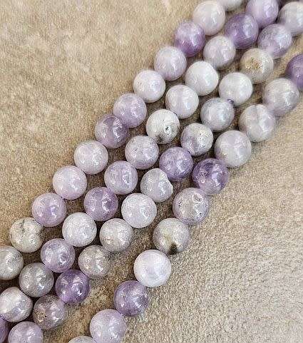*Clearance Sale*1 Strand (6mm)  Natural /Jade / Lavender  Round Beads +/- 55pc