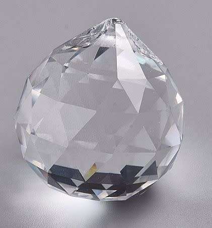 1 pc Clear / Faceted /  Drop  / Glass Pendant / 34x31mm - Top Drilled