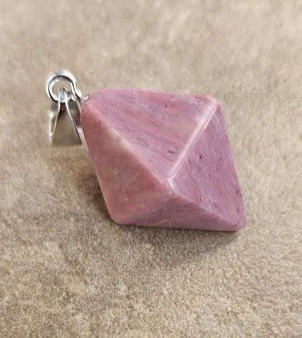 *Clearance Sale*1pc Natural / Rhodochrosite/ Silver Tone / Bicone  Pen