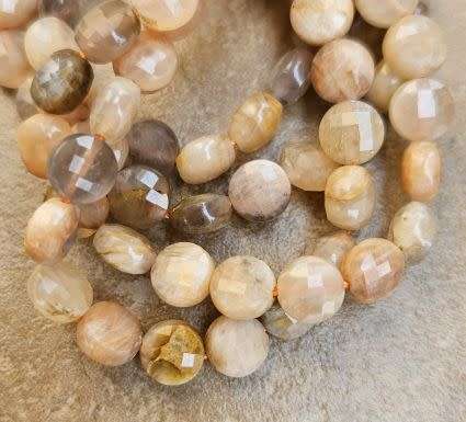 *Clearance Sale*1  Strand  (+/-6mm)    Natural / Sunstone /  Flat Round/ Faceted /