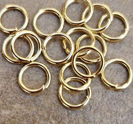 10pc  x (7x1mm) Gold Plated / Stainless Steel /  Open Jump Rings