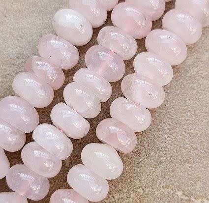*Clearance Sale*1  Strand  (+/-9x5mm)Natural / Rose Quartz /  Rondelle /  Beads