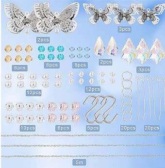 ***DIY***  Sun Catcher / Butterfly / Glass Beads / Glass Pendants / Stainless Steel Making Kit