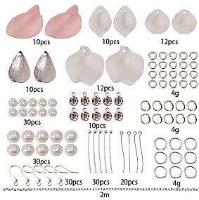 ***DIY*** 10 Pairs/ Frosted Acrylic   / Pendants / Silver Tone / Earing Making Kit